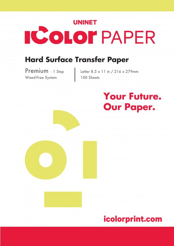 IColor Premium 1 Step Hard Surface Transfer Paper 8.5 in x 11 in...
