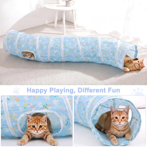 Image of Glittme S-Shape Cat Tunnel, Foldable Cat Tunnels for Indoor Cats