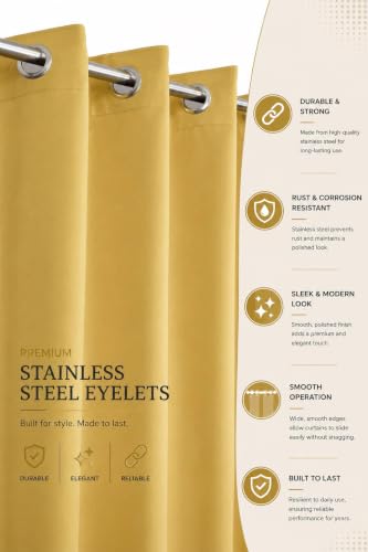 Image of LaVichitra 2 Pieces Solid Premium Blackout Curtains - Thermal Insulated, 3 Layered, 100% Opaque Window - 4 feet, Beige