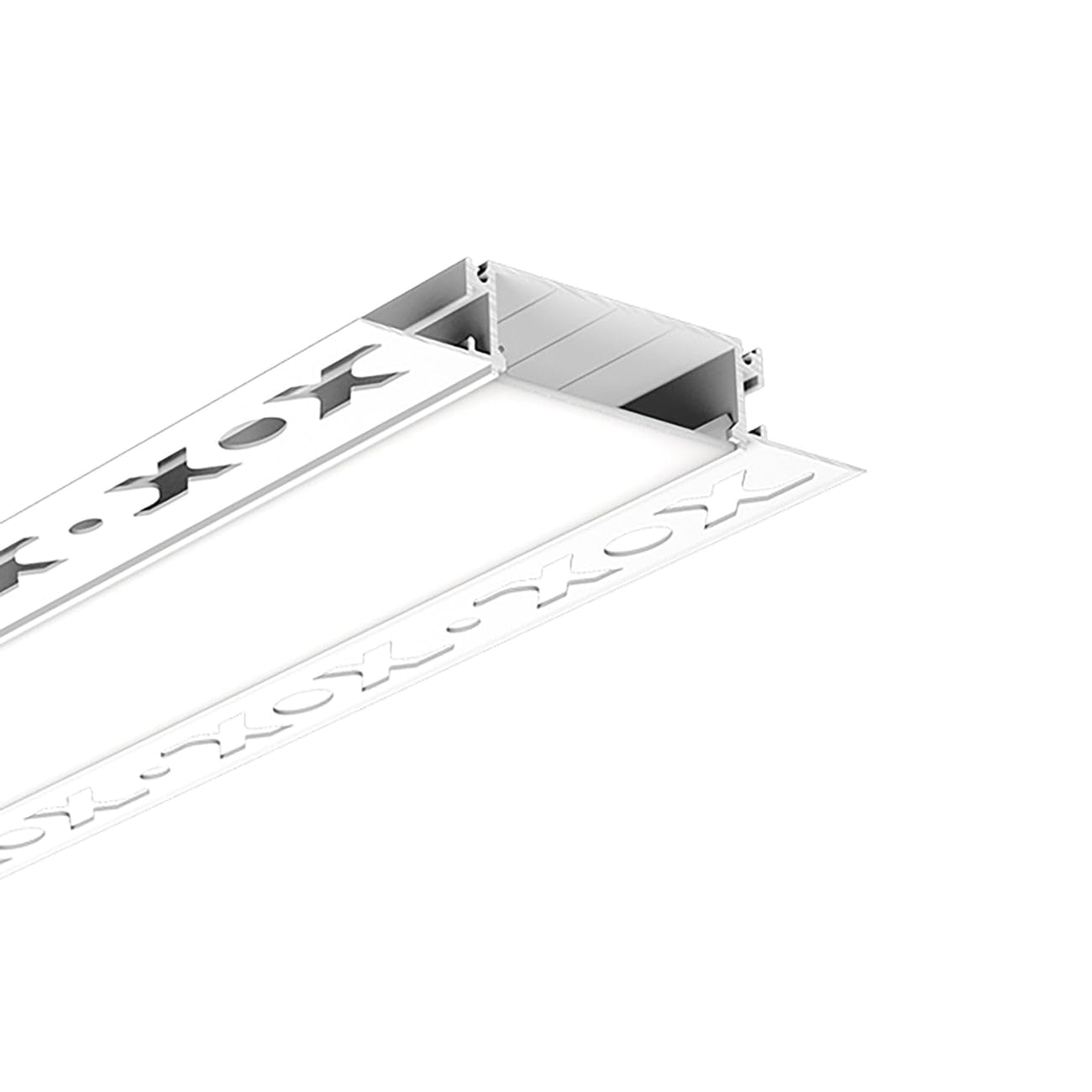 G.W.S® Plaster-in Trimless Recessed LED Profile, 1-Pack Aluminium Channel for LED Strip Light, 2 Metres 97.2mmx18.2mm (186-C9718) — image 1