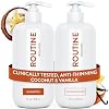 Routine Wellness Anti-Thinning Shampoo and Conditioner Set for Thinning Hair – Biotin DHT Blocker Women & Men – Color Safe Shampoo for Hair Loss & Healthier Hair – Coconut & Vanilla (Pack of 2)