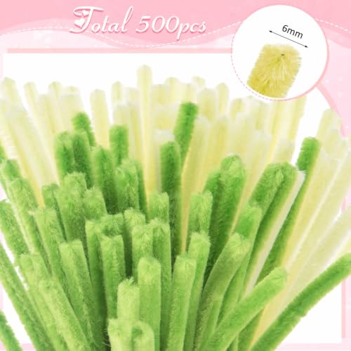 Image of Peryiter 500 Pcs Pipe Cleaners for DIY Flower Bouquets, Chenille Stems for Graduation Bouquet Crafts, Fuzzy Sticks for Handmade Flowers, DIY Gift, Art Projects(Pink & Purple Flower,12 Inch)