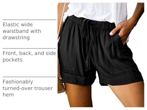 Image of KISSMODA Womens Summer Shorts Leopard /Camo /Solid /Floral Print Elastic Waist Pocketed Casual Pants