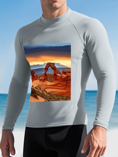 Camiseta de protección solar para hombre Arches National Park, manga larga compresiva para surf, protección UPF 50+, secado rápido miniatura 1