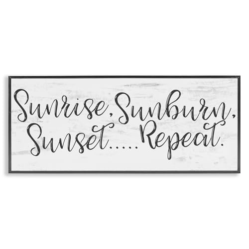 Poster Sunburn Sunset Repeat cadre noir Stupell décoration murale panoramique