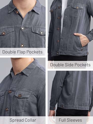 Image of Kuons Avenue Men's Regular Fit Trucker Jacket | Denim Jacket for Men