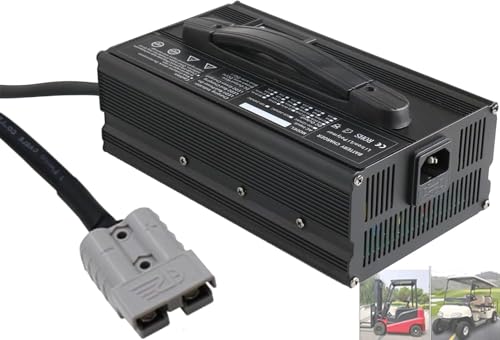 Forklift Battery Charger 12V 40A/24V 30A/36V 25A/48V 20A/60V 15A/72V 12A Electric Forklift Charger High Power 1200W,50A Anderson Plug Suitable for Charging Lead-Acid Batteries(72V 12A)