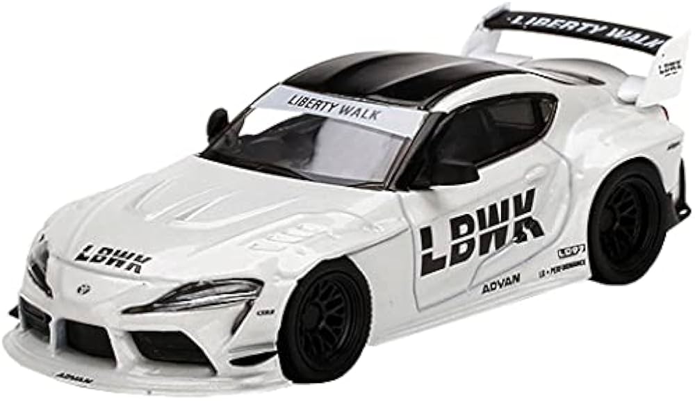 MINI GT Toyota GR Supra LB WORKS Off White Metallic with Black Top