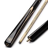 3/4 Jointed Snooker Billard Pool Queue，mit Joint Protectors，10.2/11.5mm Tip，57" Ash Shaft Pool Queue Stick (Color : Black2, Size : 11.5mm)