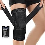 Knee Brace for Knee Pain, Knee Compression Sleeve with Adjustable Strap, Knee Support for Weightlifting, Running, Best Knee Sleeves for Arthritis, ACL, Meniscus Tear, Joint Pain Relief (L)