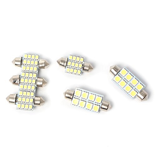 Bacar Interior LED Light Bulb LED Car Bulbs T10 5/8SMD 42mm 8SMD 31mm 12SMD License Plate Lights Blubs White DC 12V Replacement Led For Interior Dome License Plate Light Lamps