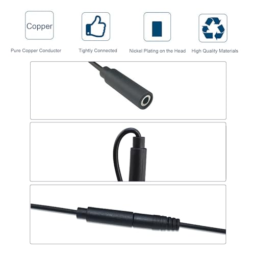 3PCS Cable de extensión 2.5mm TS 2 polos 0.25m miniatura 5