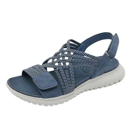 Sandalias de horma ancha con suela antideslizante y cuña baja ergonómica