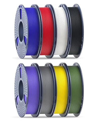250g Matte PLA Filament 1.75mm Bundle, SUNLU 3D Printer Filament Bundle Multicolor, Neatly Wound, 250g Spool,8 Rolls, Black+White+Grey+KleinBlue+OliveGreen+Red+Oak+LavenderPurple