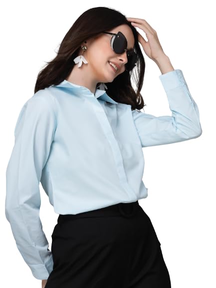 Women’s Black Cotton Blend Formal Long Sleeve Shirt – Stylish Office Wear by Style Quotient Women’s Black Cotton Blend Formal Long Sleeve Shirt – Stylish Office Wear by Style Quotient