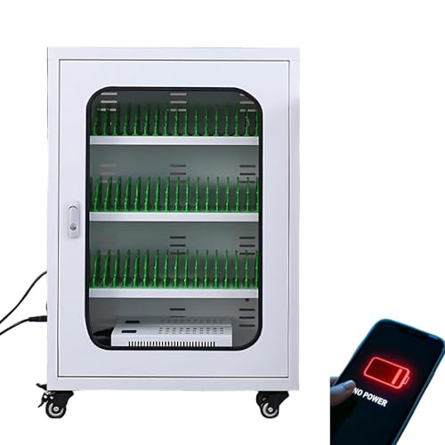 Lockable Phone Charging Station,Mobile Cell Phone Storage Locker Charger,Mobile Phone Charging Cabinet,20/30/40/50/60 Slots Phones Organized Cabinet 50slots-Black