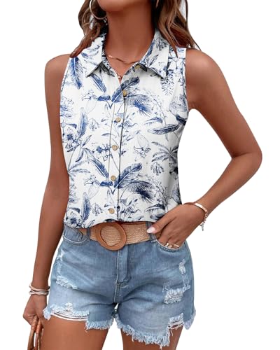 Tanmolo Damen Tank Top Sommer T Shirt Ärmellos Baumwolle Tanktops...