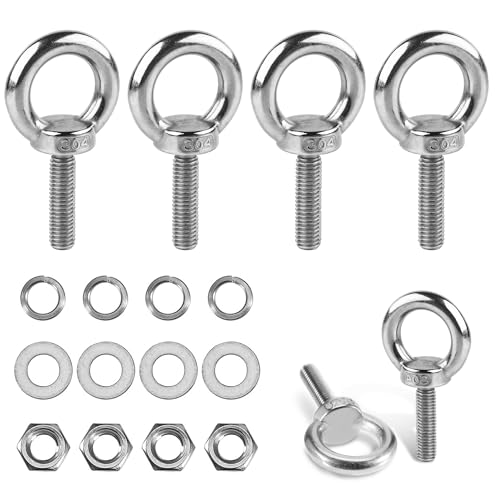 QWORK® 60 Pezzi Viti Ad Occhiello, 40 * 19 Mm, Viti Ad Anello, Zincati - Foto 5