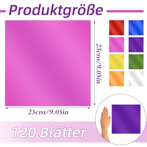120 Stück Farben Cellophanfolie Bunt,23cm x 23cm Bunte Transparency Film,fensterfolie Bunt Quadratisch Farbige,Farbige Zellophanfolien für DIY Farbig Cellophan Folie, für Blumen, Geschenkdekoration