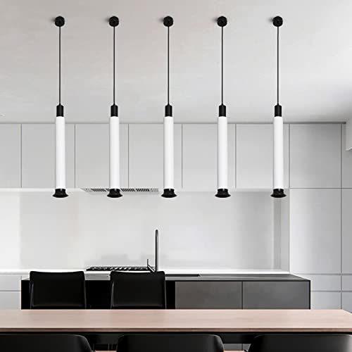 Lámpara colgante LED RAGGZZ de aluminio blanco de diseño cilíndrico minimalista para techo 6