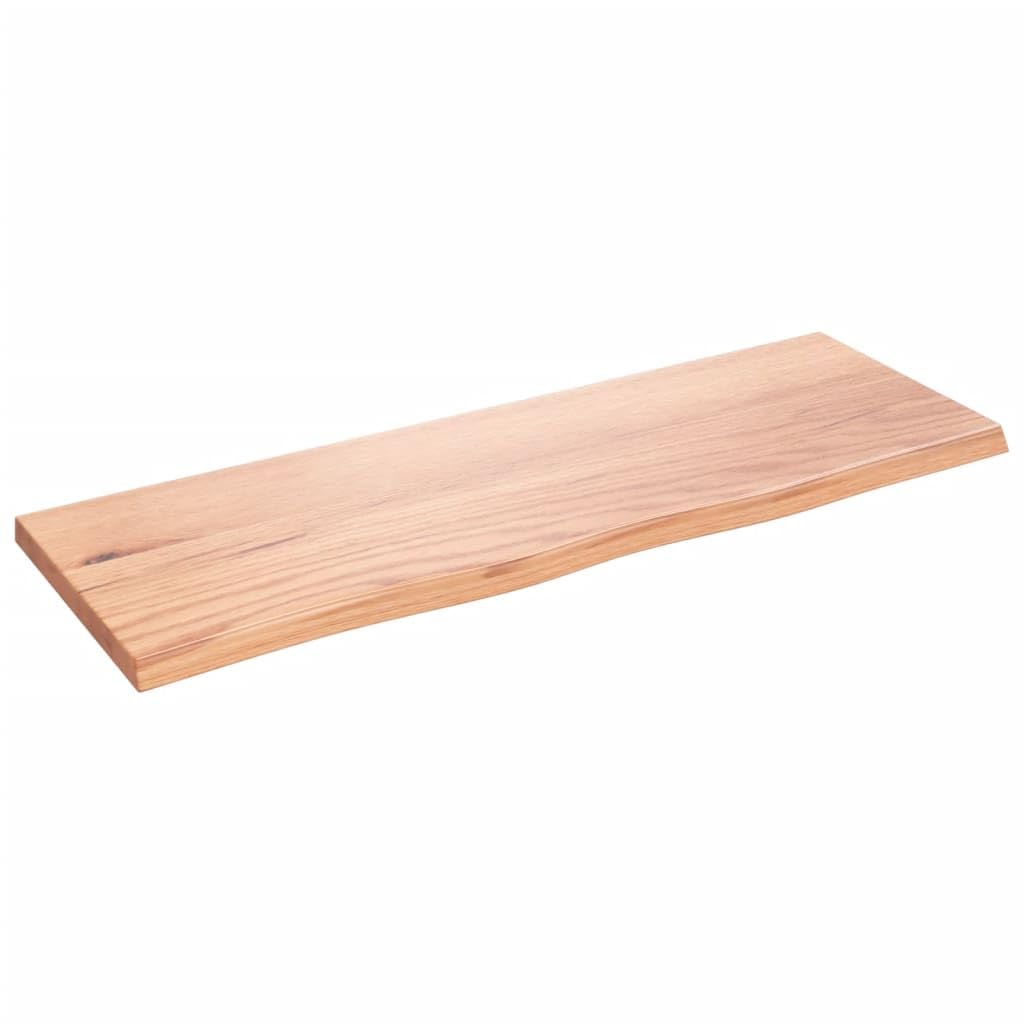 Regał ścienny, jasnobrązowy, 80 x 30 x 2 cm, lite drewno dębowe, poddany obróbce, półka ścienna, regał CD, regał wiszący, półki do sypialni, kuchni, łazienki, salonu
