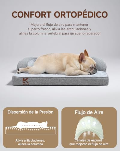 Miniatura 3 de KSIIA Cama Ortopédica Perro Grandes, Funda Extraíble y Lavable, 88x55x15cm