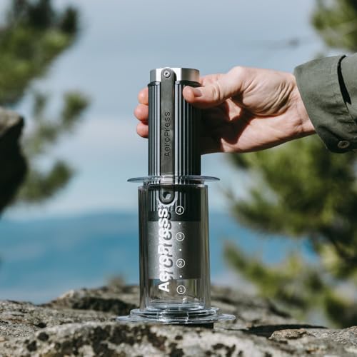 Image of AeroPress Manual Coffee Grinder - Portable Hand Burr Grinder with Titanium-Coated Conical Burrs, 60 Grind Settings, Compact Travel Coffee Bean Grinder for AeroPress, Espresso, French Press, Moka Pot