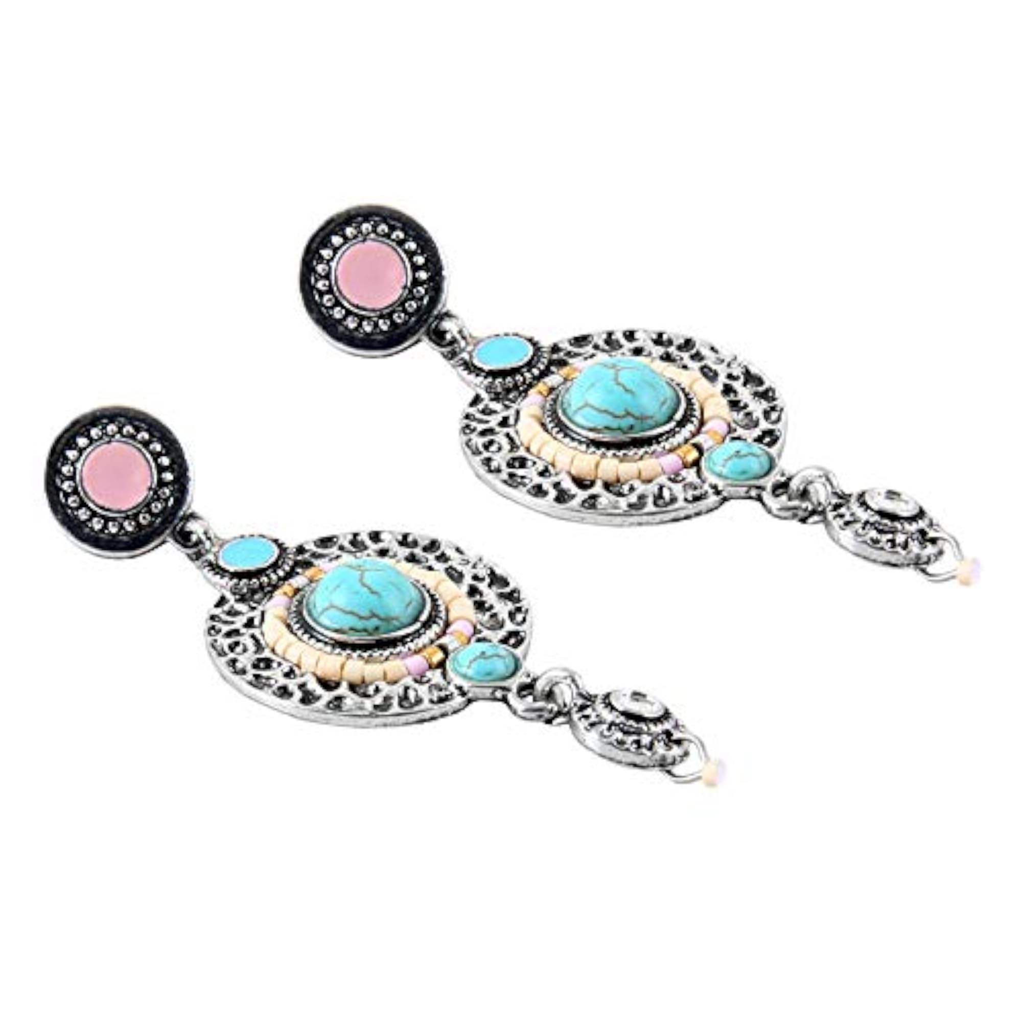 Blue Metal Water Drop Earrings for Women