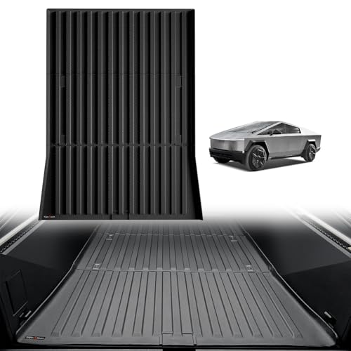 Image of TripleAliners Truck Mat Compatible with 2023-2025 Tesla Cybertruck Accessories, Truck Bed Mat Heavy Duty Custom Fit All Weather Protection TPE Pickup Liner
