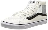 Vans Unisex Sk-8Hi Slim Cutout (Mesh) Skate Shoe White/Black, 11 B(M) US Women / 9.5 D(M) US Men
