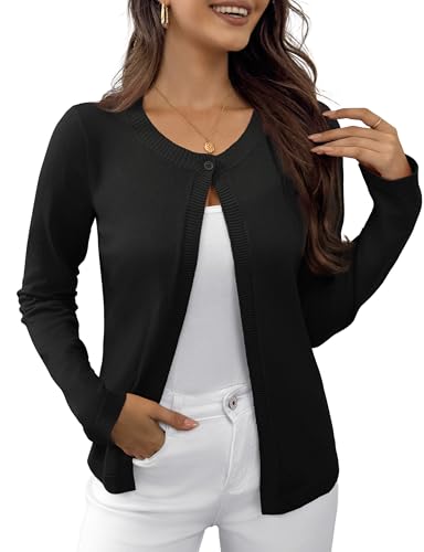 Image of OmicGot Women's Long Sleeve Shrugs Open Front Cropped Cardigan Sweater Bolero Shrugs S-XL