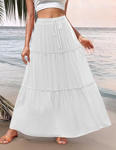 Zeagoo Womens Casual Maxi Skirts for Women 2025 High Waist Boho Skirts Floral Printed Long Flowy Skirt with Pockets2