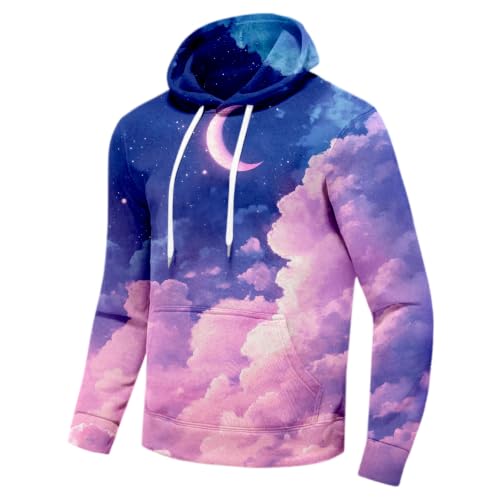 Womens print oversized sweatshirt pulóver azul de moda casual para otoño 3
