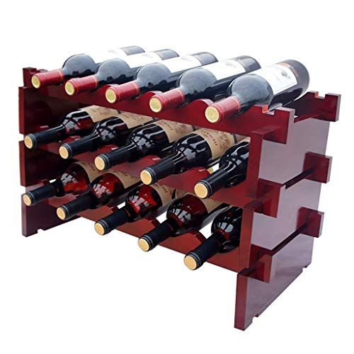 Soporte de vino de madera SGSG 60 cm moderno miniatura 1