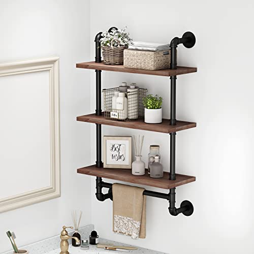 BOSURU-Industrial-Pipe-Bathroom-Shelves-Rustic-Wood-Shelves-with-Towel-Bar-24-Farmhouse-Wall-Shelf-for-Wall-Pipe-Shelving BOSURU Industrial Pipe Bathroom Shelves Rustic Wood Shelves with Towel Bar 24 Farmhouse Wall Shelf for Wall Pipe Shelving