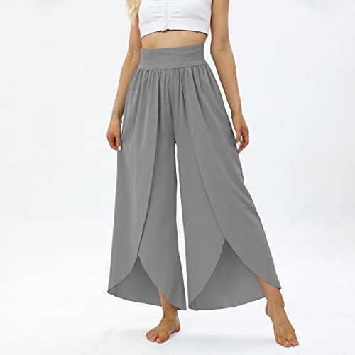 Wide Leg Pants For Women Today Deals Prime Maternity Pants Yoga Beach Yoga Pants With Pockets For Women Workout Deals 90S Outfit For Women High Waisted Yoga Pants(A Gray,Medium) #TOP1