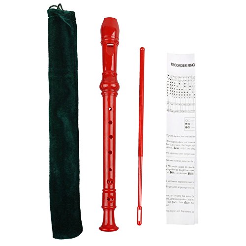 Mr.Power Student Soprano Recorder with Cleaning Rod (Red)