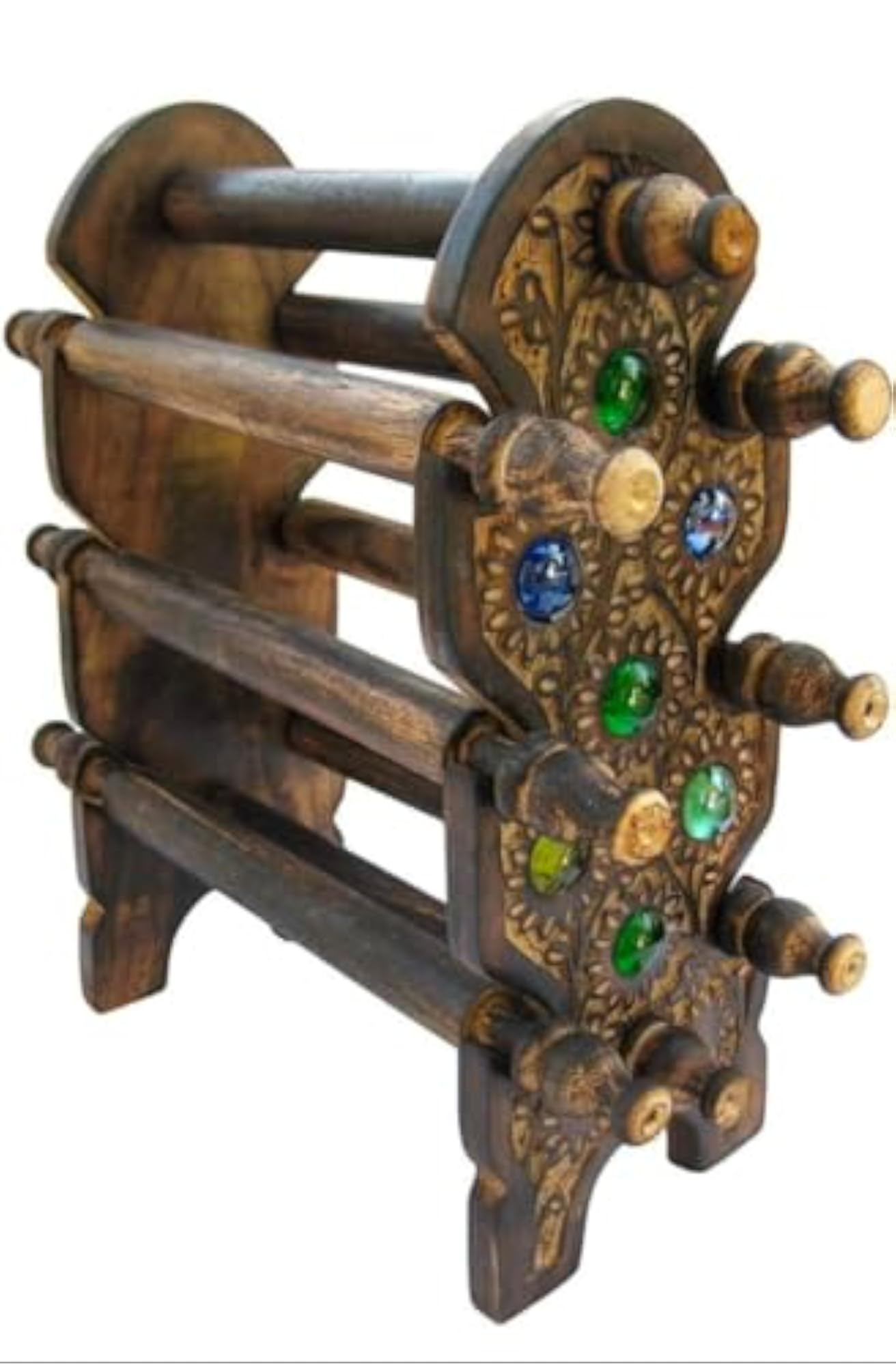 Wooden Bangle Stand Organizer, Handcrafted Sheesham Holder