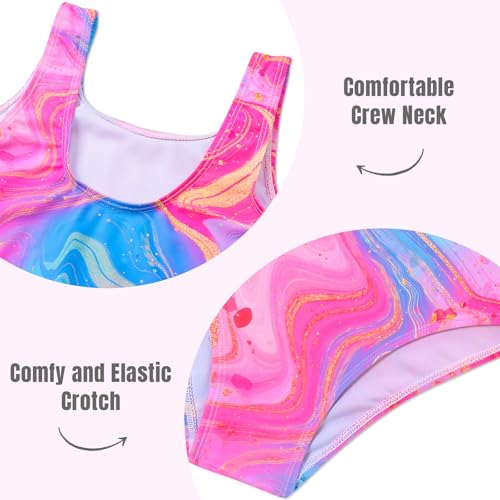 Image of Girls One Piece Swimsuit Quick Dry Swimwear Beach Bathing Suit for 3-18 Years