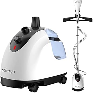 Clothes steamer upright professional heavy garment steamer 1.2 liters (40 fluid ounces) water tank, 2-stage steam control with brush, clothing hanger, anti-scald gloves