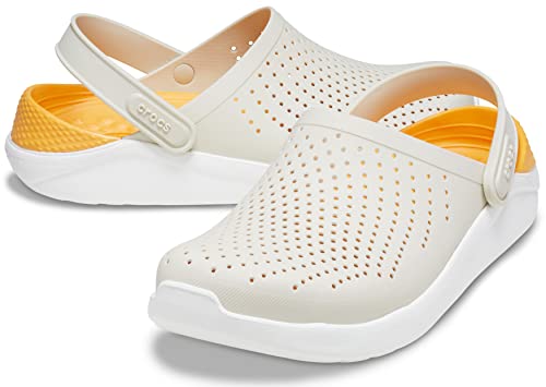 Crocs Literide Tamanco, Masculino, Bege (Stucco/Orange Sorbet), 40
