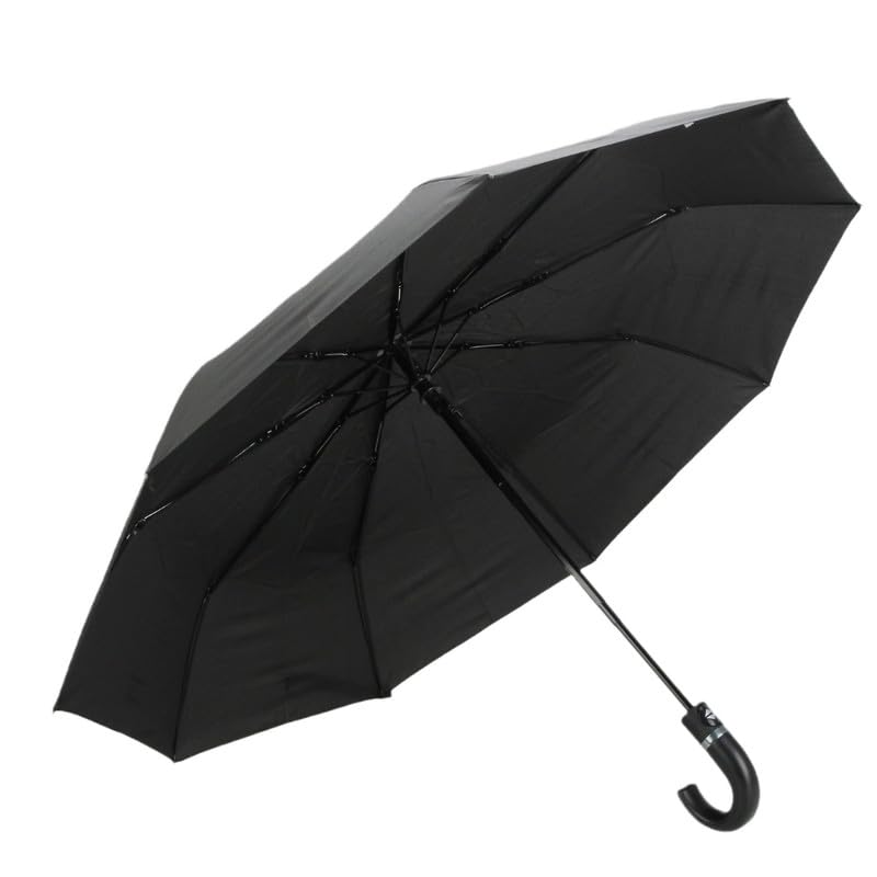 23-Inch Curved Handle Folding Umbrella, Automatic Self-Opening Three-Fold for Rain & Sun, Umbrella-image-0