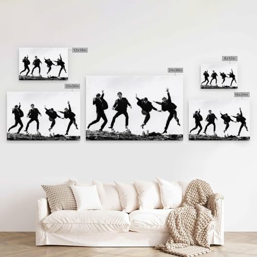 REOTTO Poster décoratif sur toile The Beatles Rock Star classique et artistique pour chambre à coucher (50 x 75 cm) - Les Beatles, Paul McCartney, John Lennon, RIngo Starr, George Harrison REOTTO Poster décoratif sur toile The Beatles Rock Star classique et artistique pour chambre à coucher (50 x 75 cm) – Image 3