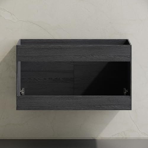 Swiss Madison St. Tropez 36" Wall-Mounted Bathroom Vanity Cabinet Without Top in Black Oak by Swiss Madison - Used condition - Image 8