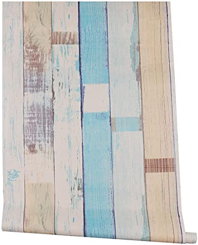 17.7X195 Inches Self Adhesive Vinyl Colorful Beach Wood Look Contact Paper Shelf Liner For Kitchen Cabinets Dresser Drawer Table Cupboard Bookshelves Funiture Wall Decor #TOP3