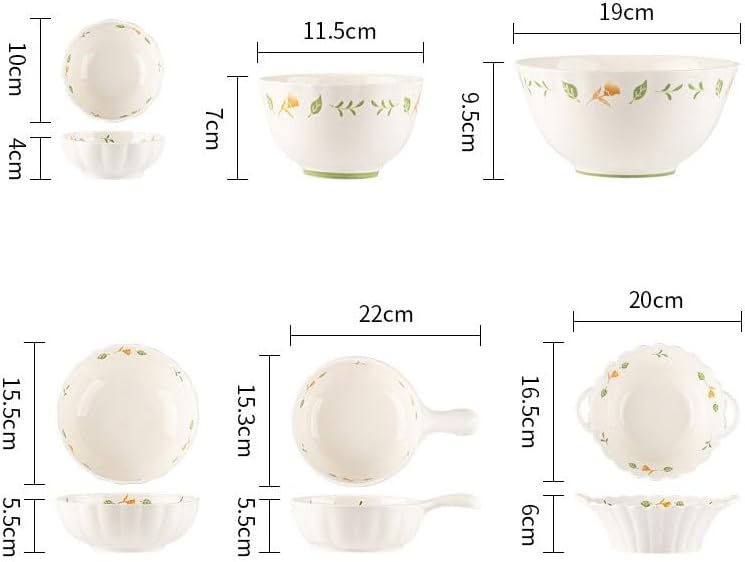 Balsamic Flower Ceramics Western Plates Fish Plate Ramen Bowl Set
