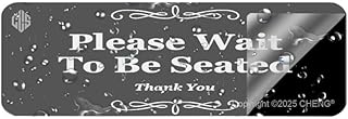 Please Wait To Be Seated Acrylic Sign 9x3 Inch Self Adhesive Decorative Plaque for Restaurant Hotel Salon Hostess Stand Door Wall Hanging
