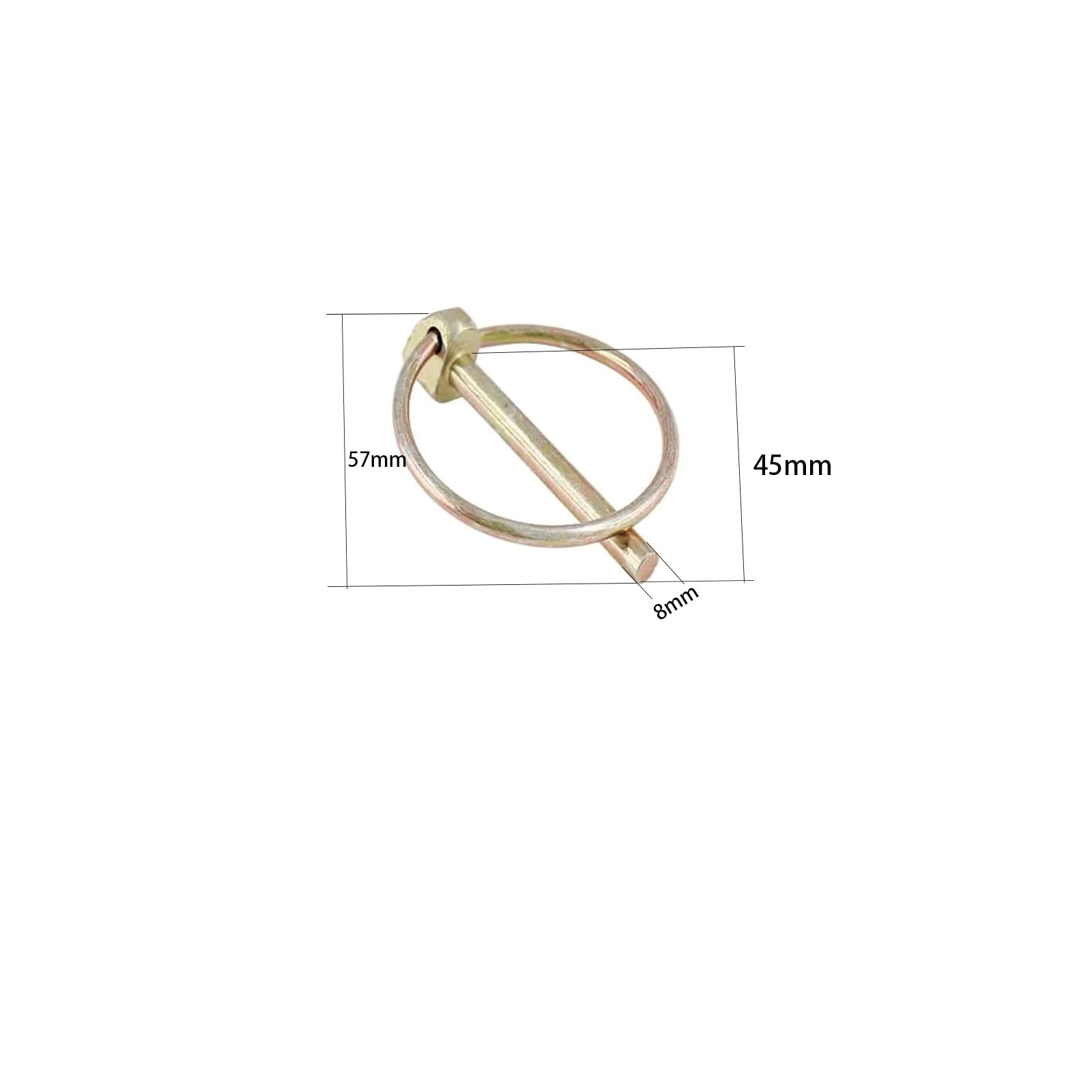 8pcs 8MM Heavy Duty Linch Pin Assortment Kit for Trailer Tractor Trolley Mechanical, Gold - Image 2