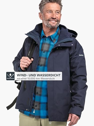 Schöffel Schöffel Herren 3in1 Jacket Style Okere MNS, wasserdichte, atmungsaktive Outdoorjacke mit herausnehmbarer Fleecejacke, warme 3in1 Jacke mit verstellbarer Kapuze, navy blazer, 52 - Produktansicht 3 | TV | Video | Foto