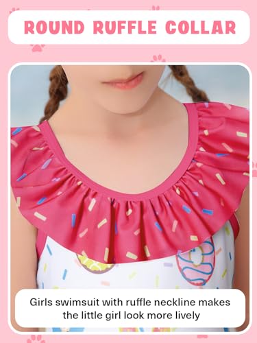 Image of Girls One Piece Swimsuits Toddler Cute Ruffle Bathing Suits Quick Dry Beach Swimwear Size 2-7 Years